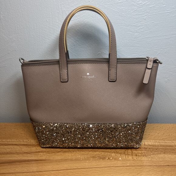 kate spade new york Handbags - Kate Spade NY Penny Greta Court Tote Purse Glitter Sparkle Bag Cityscape Gray